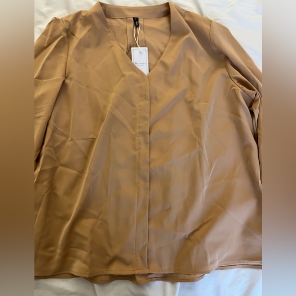 BROVAVE Women’s Long Sleeve Shirt V Neck Business Casual Blouse - Picture 4 of 6